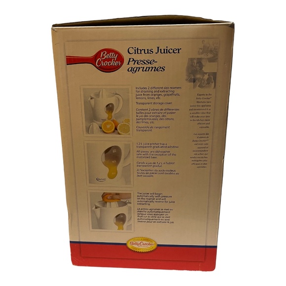 Betty Crocker Citrus Juicer Model BNC-465 Pre-Owned Original Box - Picture 4 of 6